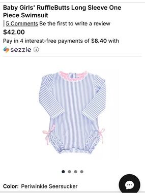 Ruffle Butts Periwinkle and Pink Striped Ruffle-Trim One-Piece